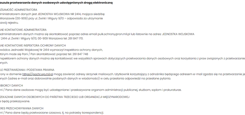 Klauzule informacyjne